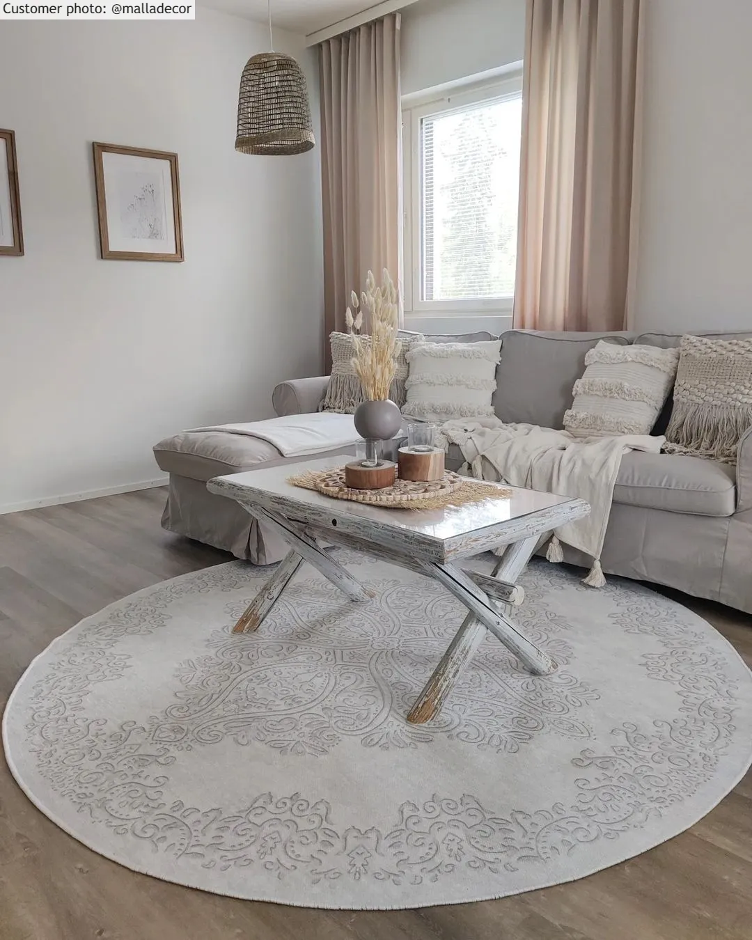 Rond vloerkleed - Valenza (wit)
